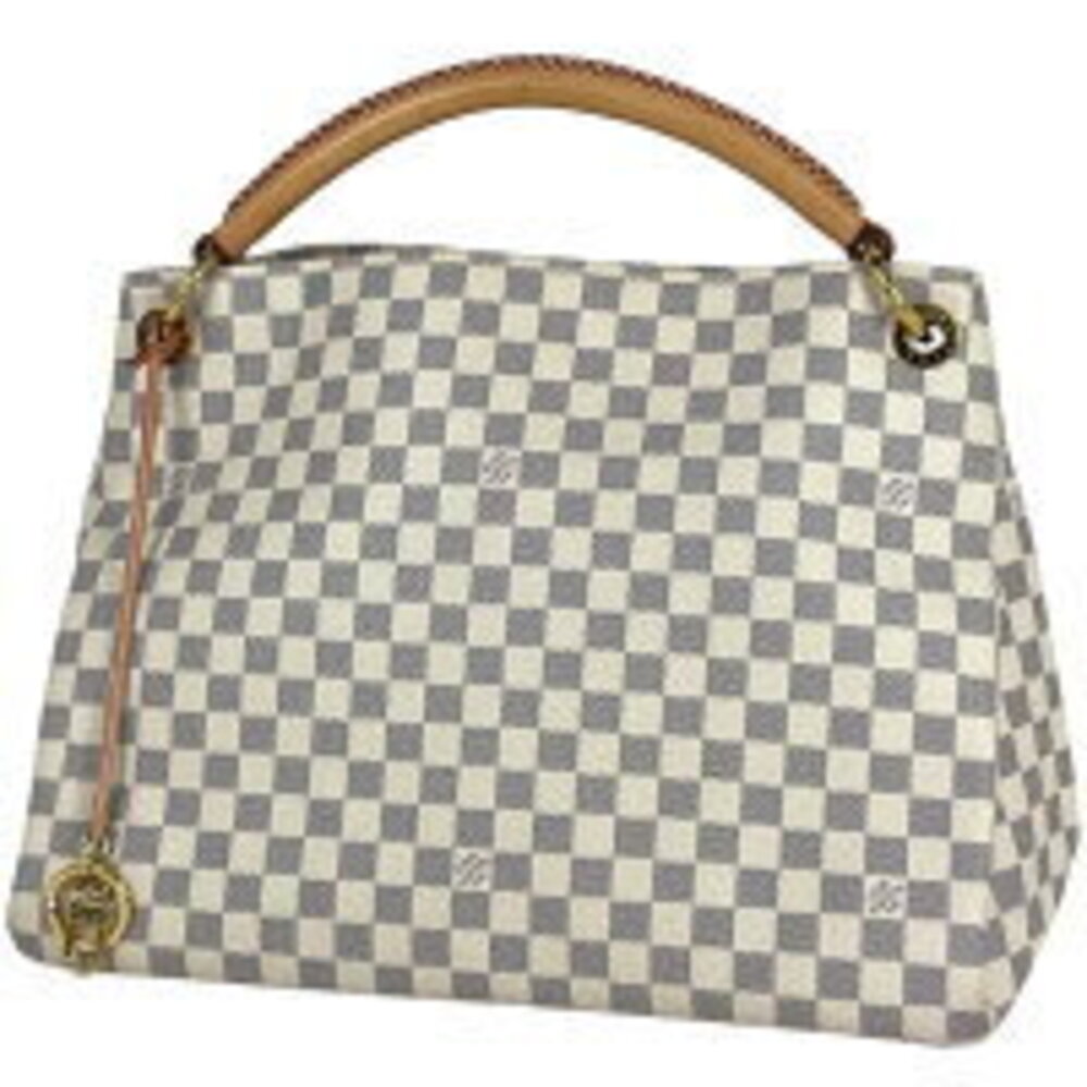 Louis Vuitton Leather Bag White Damier Shoulder Artsy Azur - Picture 2 of 9